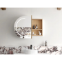 Bondi Natural Oak Oval Led Mirror Shaving Cabinet 900*600 Bondi Natural Oak Oval Led Mirror Shaving Cabinet 900*600